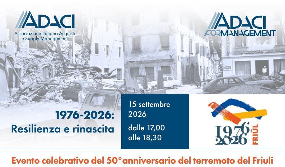 ADACI celebra il 50° anniversario del terremoto del Friuli con il webinar “1976–2026: Resilienza e Rinascita”